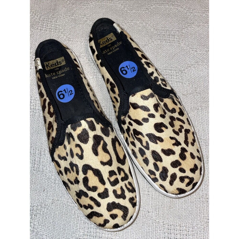 Keds For Kate Spade Women’s Comfort Slides Size 6.5 M Leopard Print Leather NWOB